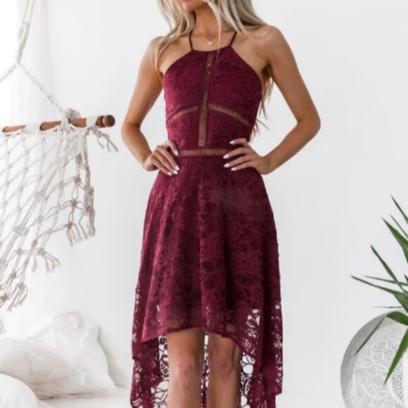 Two Sisters The Label - Hazel Dress In Burgundy - Picture 1 of 8